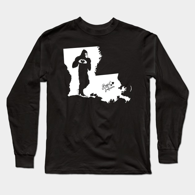 BIgfoot Louisiana State Pride Long Sleeve T-Shirt by Tesszero